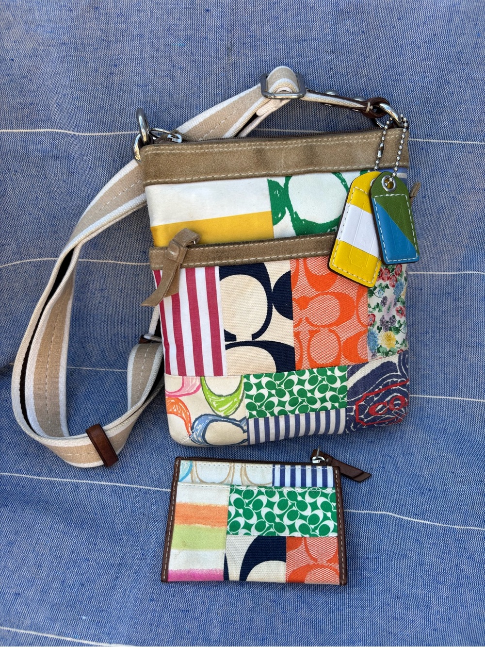 Coach Hampton Vintage Patchwork Crossbody Bag with Card Case